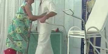 92 years old granny hard fisted by a doctor