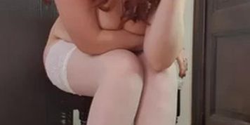 Kara Carter Smoking White Stockings