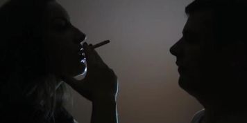 Seductive Smoking Gf Blows Her Smoke In Lucky Guys Face