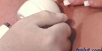 Kinky Aline rides a fuck machine