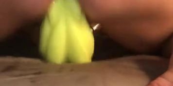 Wet pussy takes large Bad Dragon Stan