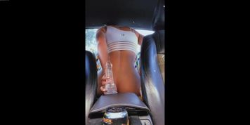 britt shows off in her car