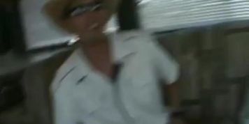 Nasty girl gets banged in the van with three big cocks
