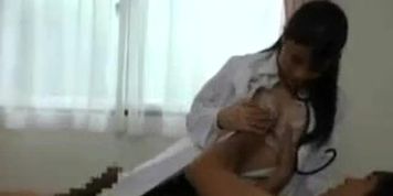 Hot japanese nurse blows and wanks patient (Nipple Play)