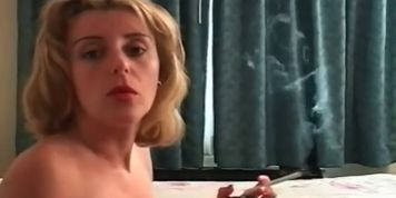 Horny blonde babe smoking a sigarette part5