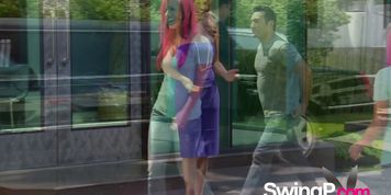 Swingers couples are having a sexy show wearing hot and naughty underware