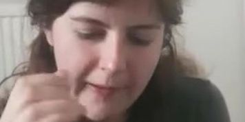 White women who has a boyfriend, blows on black mans big cock!! 