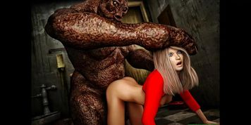 Muddy Surprise Monster Sex. 3D Porn
