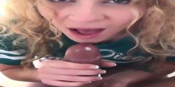 After shower blowjob and swallow with my cute stepsis