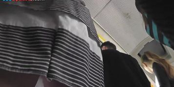 Flabby ass under mini skirt in sexy upskirts video