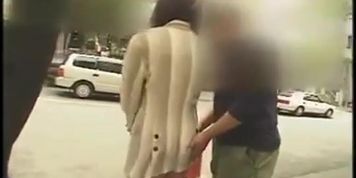 Naked Japanese exhibitionist outdoors