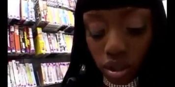 Sexy ebony in the porn shop