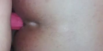 My baby fucking me doggie style with her link strap on part 1
