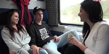 Hot Foursome Sex in Public TRAIN