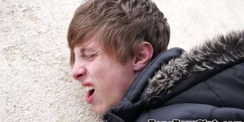 Young euro twink unsaddled outdoors