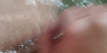 Straight guy jerkung off in bath with cum