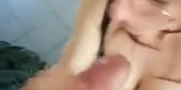Hot Brunette Sucks Dick And Gets Nice Facial