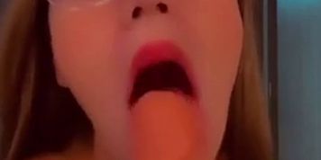 Cintia Cossio sucking dildo. See her Onlyfans videos link in my bio
