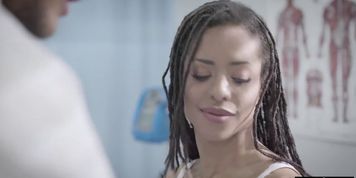 Ebony tighty teen got banged in a clinic test with a toy (Kira Noir)