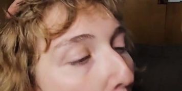 POV hot teen gives sloppy blowjob (licks cum off toes in full video on onlyfans!) (Close Up Blowjob)