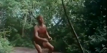 Rosa Caracciolo takes Tarzan Rocco Siffredi to civilization, but they move away, and her memories of that huge, rough cock fucki