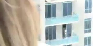 Naughty Allie lesbian in public