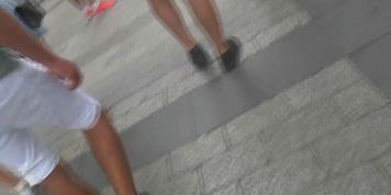 Hot Brunette In YSL High Heels Wedges