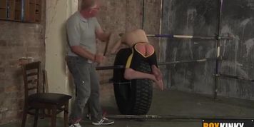 Lyle strokes his uncut cock after butt slapping and whipping (Lyle Boyce, Uncut Dick)