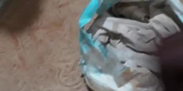 throw diaper with panties and bras in the trash