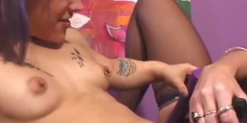 Lesbian midget porn scene with sex toys
