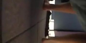 big slut in big changing room (almost busted)