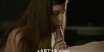 brunet fucking in the bedroom in the bed