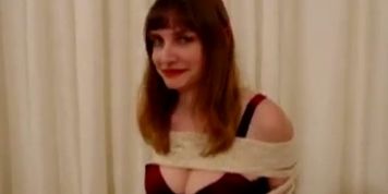 Girl roped up like a mummy