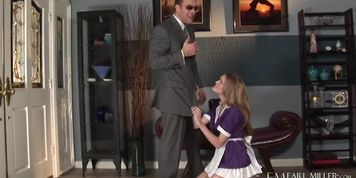 Big Boobed Maid Sindee Shay Spreads Her Long Legs For Her Boss' Stiff Cock (Jill Kelly)