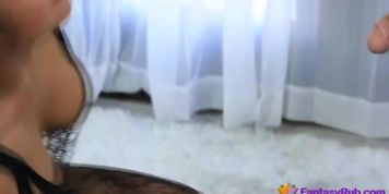 Alluring Asian masseuse fucked in sexy lingerie
