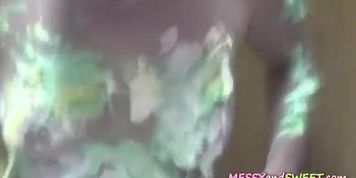 Blonde slut gets dirty in the kitchen