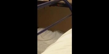 Hostel guy and his morning wood exposed