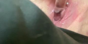 Dripping wet cum filled squirting pussy 