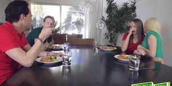 Elsa Dream gives Lisa Rowes dad a deep throat blowjob (Elsa Jean)