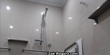 Footy player Zak Rogerz strips after training underwear bulge