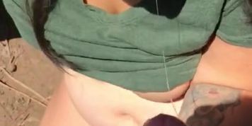 Mexican teen getting cock in the woods on her period 