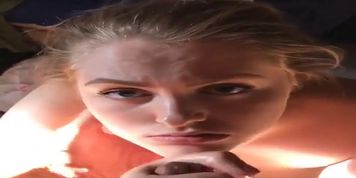Thick cum - Young beauty accidently milks out thick cum in her own eye...
