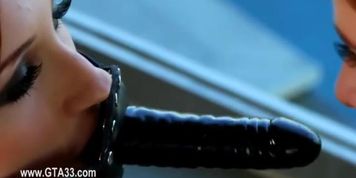 Lesbian toying huge analhole holes and eating it rough