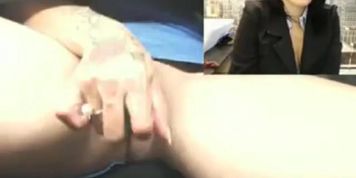 Brunette almost Caught by Boss Masturbation at Work in Public Office