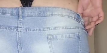 outgrown jean shorts try on