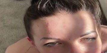 Biggest load ever covers whole face and gets in beautiful eyes