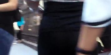 see thru black leggings nice ass