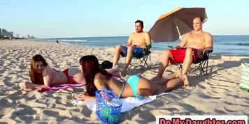 Hot Teens Gina And Kobi Swapping Dads For Fun