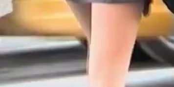 Candid up skirt view of the long legged amateur girl 07zo