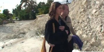 Beauty enjoys being slammed at the construction site